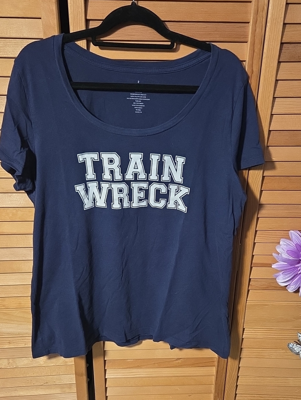 Torrid Vintage 2015 Navy Short-Sleeve 'Train Wreck' Graphic Tee
